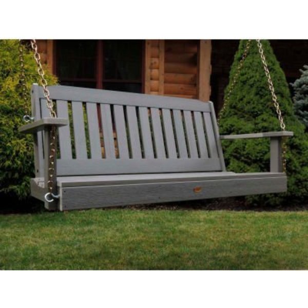 Highwood Usa highwood¬Æ 4' Lehigh Outdoor Porch Swing, Eco Friendly Synthetic Wood In Coastal Teak AD-PORL2-CGE